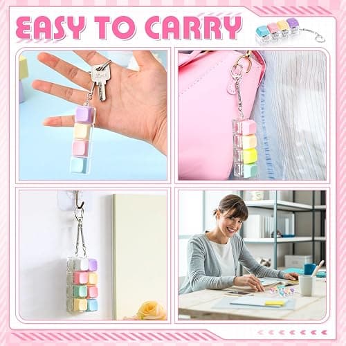 Halloscume 4 Pcs Keyboard Adult Fidget Clicker 4-in-1 Keyboard Fidget Keychain Cube Mechanical Key Button Clicker Stress Relief Gift for Office Home to Pass The Time (Pastel Colors) thumbnail 6