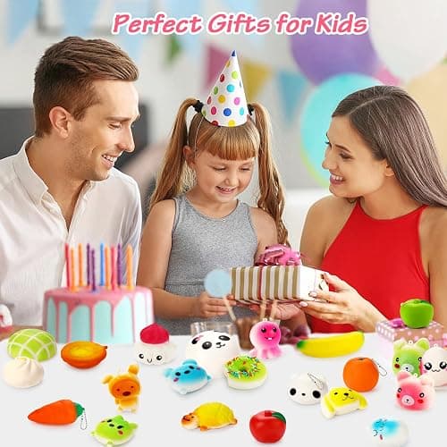 Party Favors 30Pcs Kawaii Squishies Christmas Stocking Stuffers Random Slow Rising Squeeze Fidget Toy Phone Straps Stress Ball Toys for Kids Adults Birthday Pinata Easter Basket Fillers Pretend Play thumbnail 6