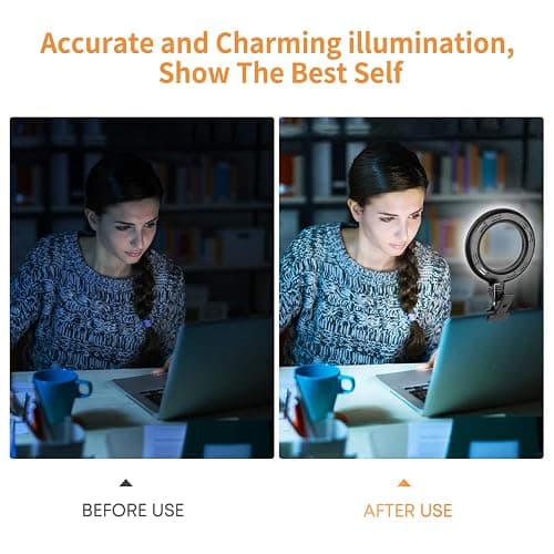 Video Conference Lighting Kit, Ring Light Clip on Laptop Monitor with 5 Dimmable Color & 5 Brightness Level for Webcam Lighting/Zoom Lighting/Remote Working/Self Broadcasting and Live Streaming, etc. thumbnail 3