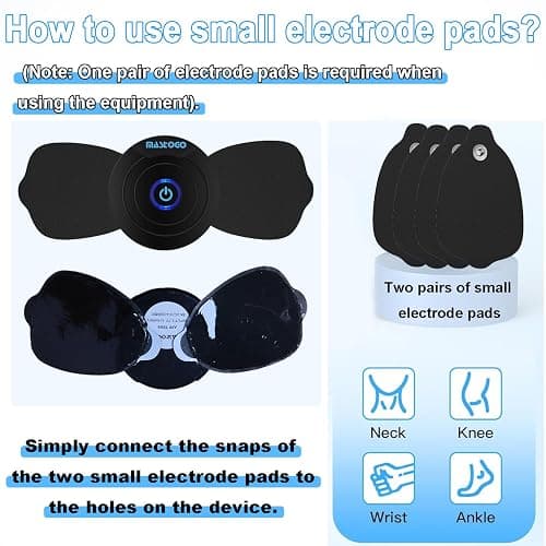 MASTOGO Wireless Tens Unit Muscle Stimulator - Two Sets of Tens Unit Massager for Pain Relief - Up to 12 Mode 20 Intensity Portable with App Controlled Bluetooth TENS EMS Muscle Stimulator Machine thumbnail 9
