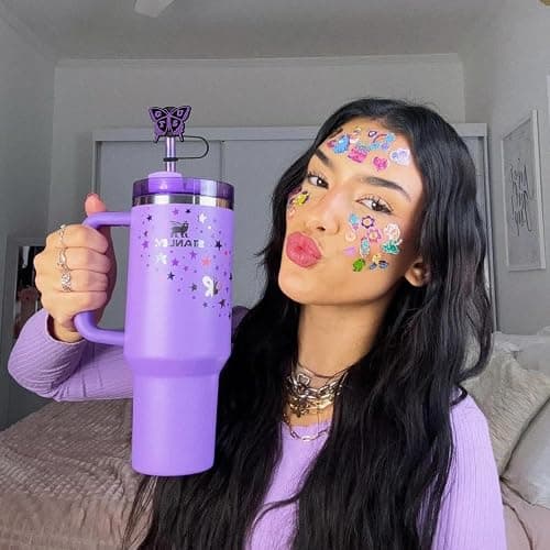 Amreich Olivia Singer Straw Toppers 10mm Silicone Straw Cover Caps | 6PCs Olivia Merch 0.4in Straws Accessories Compatible with Stanley 2.0 30 40 Oz Tumblers Gifts for Fans Women Girls thumbnail 2