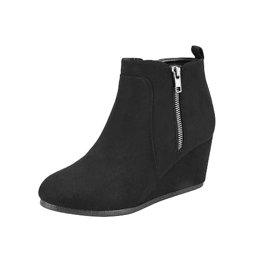 DREAM PAIRS Women's Suede Low Wedges Ankle Boots - Image 1