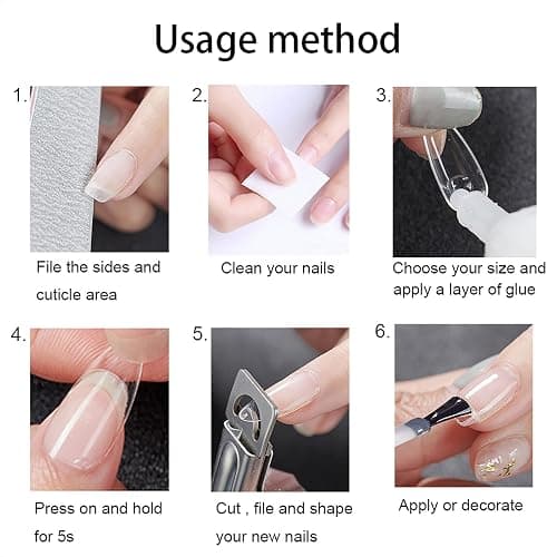 Almond Shaped Nail Tips 500Pcs Clear Acrylic Medium Nails Full Cover with Case for DIY Nail Art, 10 Sizes thumbnail 6