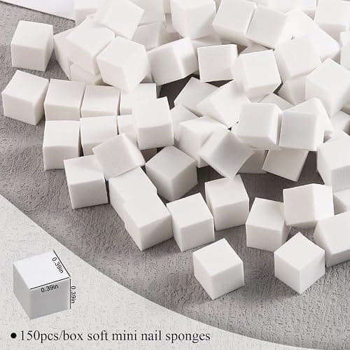 Fcozpjk 150Pcs Soft Nail Sponges for Ombre Mini Nail Art Sponges With Grabbing Pen Aura Nail Gradient Brush for Gel Nail Polish Sponge With 50pcs Disposable Gel Polish Palette Paper thumbnail 2
