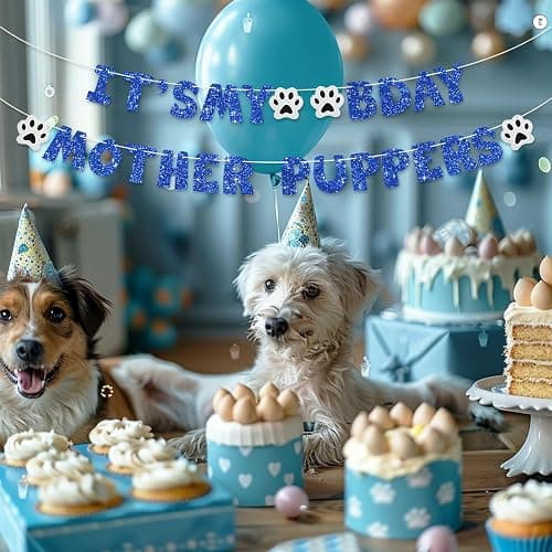 BEISHIDA blue It's My Bday Mother Puppers Banner - Cat/Dog Birthday Decorations, Party Supplies, Paw Party Bunting Sign, Puppy Dog Pennant Decor thumbnail 5