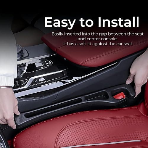 EnzeroTools Car Seat Gap Filler, 2-Pack No-Drop Seat Side Gap Seam Filler Organizer with Phone Holder, Universal Fit Fill The Gap Between Seat & Console, Perfect for Car, SUV, Truck thumbnail 4