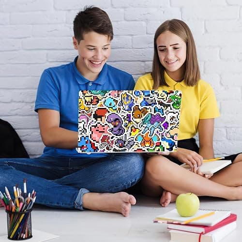 Pounchi Retro Pixel Anime Stickers (50Pcs Large Size) Aesthetic Video Game PVC Sticker, Gifts for Laptop Water Bottle Skateboard Party Supplies Decorations Teens thumbnail 2
