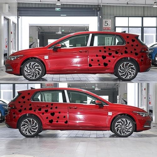 BLAJR Heart-Shaped car Stickers Creative Decoration for car Doors Bumper Hoods Windows Motorcycles Bicycles Helmets laptops bedrooms Living Rooms Vinyl Decals Accessories (56 PCS) (Black) thumbnail 5
