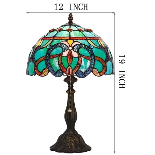 ZJART Tiffany Table Lamp 12X12X19 Inch Green Brown Jewelry Baroque thumbnail 2