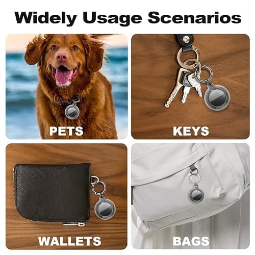 Foweroty IPX8 Waterproof Case for AirTag 2nd Gen (2026) & 1st Gen, Full Body Holder Keychain, Anti-Scratch Cover for Apple for Air Tags, Luggage, Pet Collar, Car Keys, Kids, Clear Black thumbnail 6