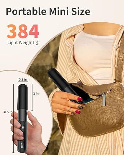 Cordless Flat Iron,Portable Mini Hair Straightener Travel for Bangs,Short Hair, Rechargeable Curling Iron for Touch Ups (Black) thumbnail 3