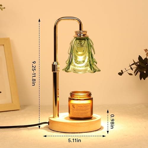 Droyek Candle Warmer Lamp with Timer Electric Candle Warmer Lamp Adjustable Height Dimmable Wax Warmer Lamp Jar Candles with 2 Bulbs for Home Decor & Office thumbnail 2