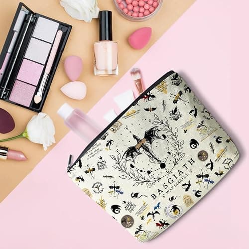 LONGXIN Fourth Wing Merch Makeup Bag Cosmetic Bag Gifts for Rider Fans Fourth Wing Book Lovers Bookworm Librarian Bookish Merchandise thumbnail 5