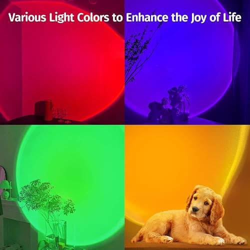 Neroupe Sunset Lamp Projector with APP & Button Control, 360 Degree Rotation Multiple Colors Changing LED Lamp Night Light, Sunset Light for Bedroom Decor/Party/Christmas Gifts/Tiktok Live/Room Decor thumbnail 6