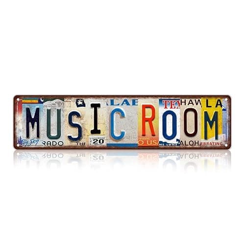 Vintage Music Room Wall Decor Street Signs Music Posters Studio Metal Tin Signs 16 x 4 Inches - Image 1
