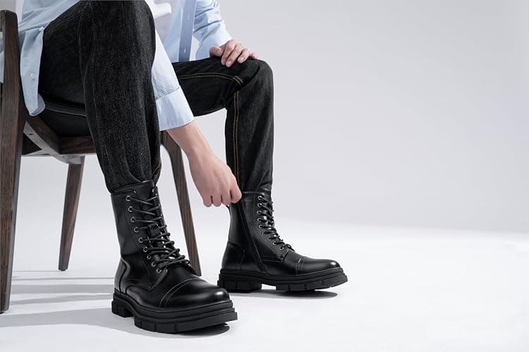 Jousen Men's Boots Fashion High Top Motorcycle Boots Waterproof Boots for Men thumbnail 8