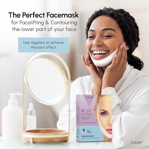 V Shaped Contouring Face Mask Line Shaping Lifting Belt Neck Reduction Jawline Shaper Lift Up Tape Enhancer Patch Firming Tightening Skin Chin Collagen Hyaluronic Acid Stocking Stuffers Women 5 pcs thumbnail 8