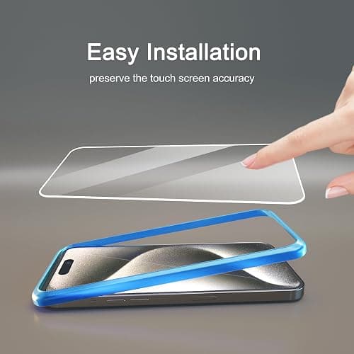 Ailun 3 Pack Screen Protector for iPhone 15 Plus [6.7 inch] + 3 Pack Camera Lens Protector with Installation Frame,Case Friendly Tempered Glass Film,[9H Hardness] - HD thumbnail 2