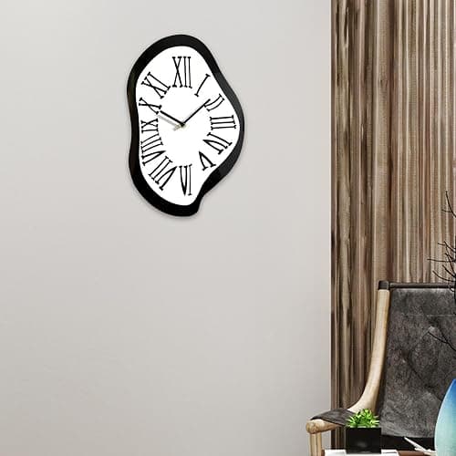 IEUDNS Melting Clock Silent Sweep Wall Clock Nordic Abstract Fashion Distorted Clock Interior Wall Clock for Gift Shop Living Room, L thumbnail 2