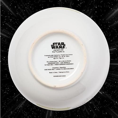 Silver Buffalo Star Wars Mandalorian Baby Yoda Grogu Nom Nom Ceramic Ramen Noodle Rice Bowl with Chopsticks, Microwave Safe, 20 Ounces thumbnail 8