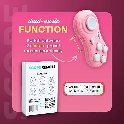 Scope Remote- Remote for Anki. Customizable with Anki Add-on, Compatible with Windows, Mac, iOS, iPad, and Android. Quizlet Compatible, Anki Controller. Pearl Pink, Plus (16-18 Hours Battery) thumbnail 6