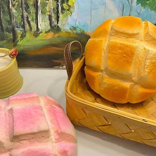 7 Inch Jumbo Bread Squishy, Slow Rising Squishy Toys - Stress Relief Squeeze Toys for Adults, Sticky Food Squishies, Foam Sensory Fidget Toy for Desk (Pink) thumbnail 6
