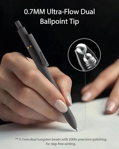 Hiacry 8 Pcs Gel Ink Pens, 0.7mm Fine Point for Smooth Writing Journaling Aesthetic Pens, Black Quick-Dry Long Lasting Fidge Pens, Cute School Office Supplies Gifts for Women （Morandi Black Ink） thumbnail 3