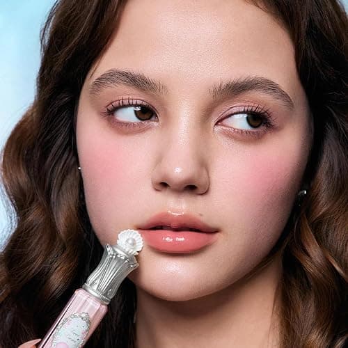 Flower Knows Shell's Jewel Nourishing Lip Glaze,Hydrating Pinky Apricot Lip Gloss with Hyaluronic,Moisturizing Plumping Oil,Non-Sticky for Girls & Women,0.16 Fl.Oz(P01 Champagne Pearl) thumbnail 5
