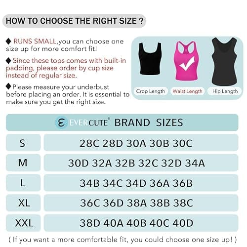 Evercute Women's 1/2/3 Pack Ribbed Workout Tank Tops with Built in Bra Racerback Seamless Crop Tank Tops Camisole Sport Tanks thumbnail 6
