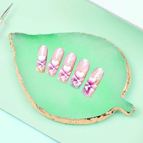 21 Pieces Nail Art Tools Kit, Resin Nail Art Palette Leaf Shape Mixing Palette and 20 Pcs Detail Brushes with Golden Edge Resin Holder Gel Polish Colors Mixing Pallet thumbnail 7