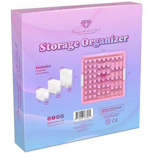 DIAMOND ART CLUB Diamond Painting Storage Organizer - 54 Premium Containers for Diamond Or Bead Storage - Portable, Stackable & Multi-Size Craft Organizers, Essential Diamond Painting Accessories thumbnail 2