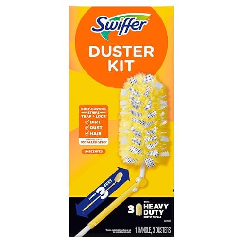 Swiffer Duster Kit with 3 ft Extendable Handle, Heavy Duty Dusting Starter Kit with 3 Refills, for Ceiling Fans, Vents and Hard to Reach Places thumbnail 14