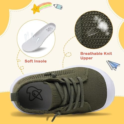 LeIsfIt Toddler Shoes Boys Girls Barefoot Shoes Kids Breathable Sneakers Tennis Shoes Slip on Shoes - 5 Toddler - C-green thumbnail 2
