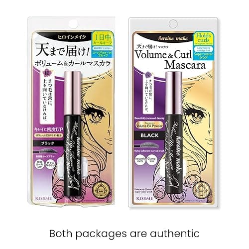 HEROINE MAKE by KISSME Volumizing Waterproof Mascara Volume & Length with Curvy Brush by Defining Fiber for Long-lasting Natural Eyelash Look + Gentle Mascara Remover Oil Free, 2 Set - 2Set-Volume Mascara+Mascara Remover thumbnail 4