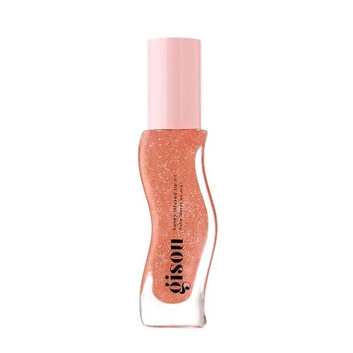 Gisou Honey Infused Lip Oil (0.27 Fl Oz) - Glazed Plum | Sheer nude shimmer, sweet sugar plum scent, intense hydration & glossy shine, no stickiness - Image 1