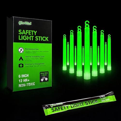 Emergency Glow Sticks with 12 Hours Duration, Individually Wrapped Industrial Grade Glowsticks for Survival Gear, Camping Lights, Power Outages and Military Use - Image 1