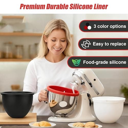 Silicone Bowl Insert for Kitchen Aid, Bowl Liners Silicone Bowl Liner for Kitchenaid Mixer Bowls 5 Qt Tilt Head Mixing, Replacement Accessories Mixaid Baking Cooking No Needed (3PCS) thumbnail 3