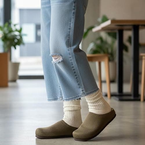 CUSHIONAIRE Women's Sils Knit Cork Footbed Clog with +Comfort thumbnail 6