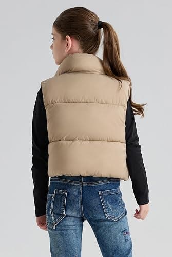 SOLOCOTE Girls Puffy Vest Coat Water-Resistant Warm Winter Sleeveless Kids Jacket for 4-14 Years thumbnail 2