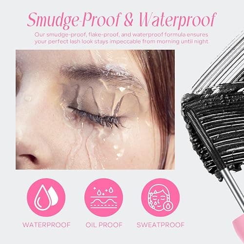 KYDA 2-in-1 Double Ended Mascara, Volumizing Lengthening Clump-Free Metal Wand Black Mascara, Waterproof Formula for Dramatic Lashes, Curling Multiplying Lash, Washable Eyelash Makeup, 2pcs thumbnail 5