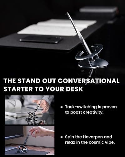 novium Hoverpen Interstellar - Space Black, Ballpoint Pen, Unique Conversational Starter, Premium Futuristic Design, Precision Flow Ink, Schmidt Ballpoint Cartridges thumbnail 4