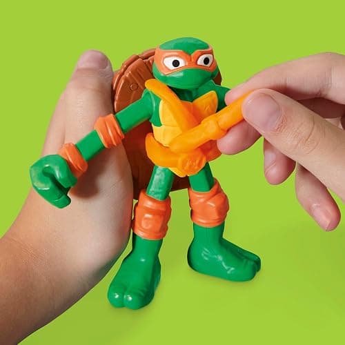 Play-Doh Teenage Mutant Ninja Turtles Cowabunga Creations Bendy 4 Inch Action Figures Set, Kids Arts & Crafts, TMNT Toys for Boys & Girls 4+ thumbnail 2