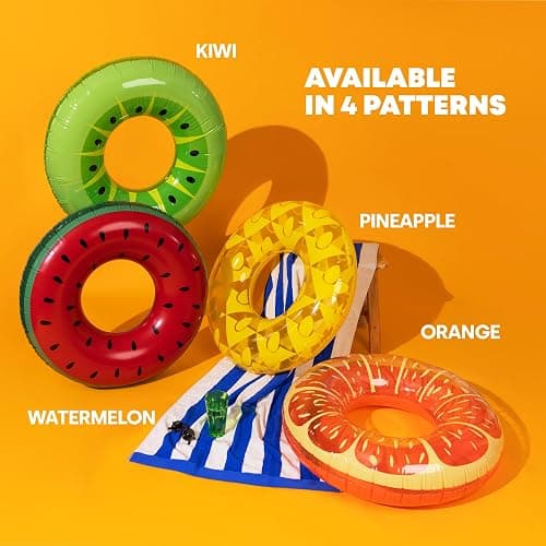 SPLASH! Inflatable Swimming Ring 90cm - Durable PVC Inflatable Ring Pool Float, Supports up to 80kg - Pool Inflatables for Adults and Kids - Certified Safe, Easy to Deflate Inflate thumbnail 8