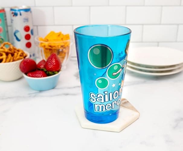 JUST FUNKY Sailor Moon Sailor Mercury 16oz Blue Pint Glass thumbnail 6
