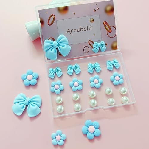 Resin Pink Bow Shoe Charms for Girls, 24Pcs Cute Flower Accessories for Clog Sandals, Pearl Decoration for Women, DIY Party Favor thumbnail 4