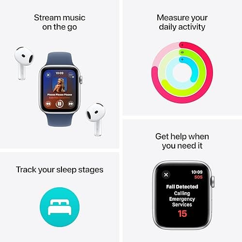 Apple Watch SE (2nd Gen) [GPS 40mm] Smartwatch with Starlight Aluminum Case with Starlight Sport Band M/L. Fitness and Sleep Trackers, Crash Detection, Heart Rate Monitor, Retina Display - Starlight Aluminum Case with Starlight Sport Band - 40mm Case + Medium/Large band - GPS - Without AppleCare+ thumbnail 3