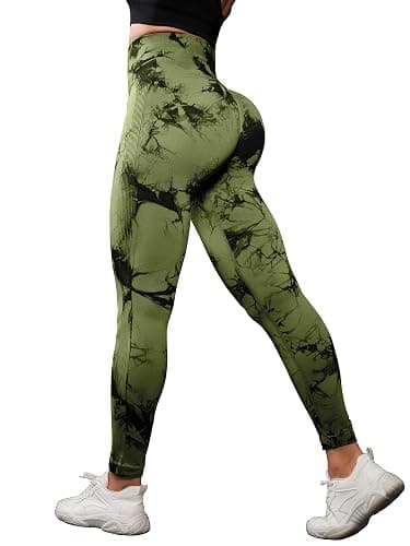 OVESPORT 3 Pack Tie Dye Seamless High Waisted Workout Leggings for Women Scrunch Butt Lifting Yoga Gym Athletic Pants thumbnail 5