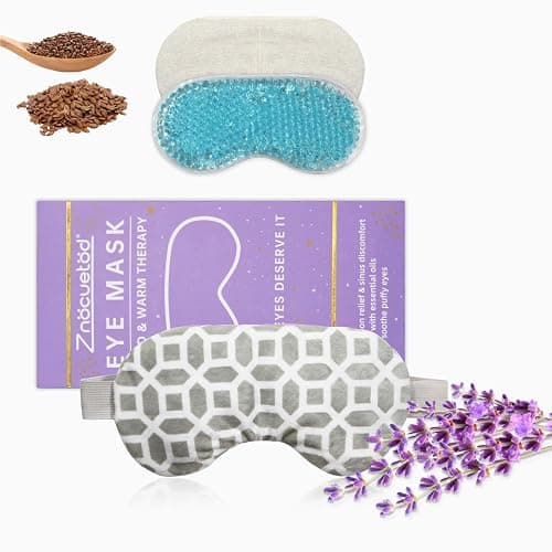 2 in 1 Heated/Ice Eye Mask Moist Heat Eye Mask Lavender & Flaxseed Sinus Pillow Microwavable for Dry Eye,Styes,Sinus Pain,Headache,Migraine,Puffy or Swollen Eyes Irritated and Inflamed Eyelid Bumps - Image 1
