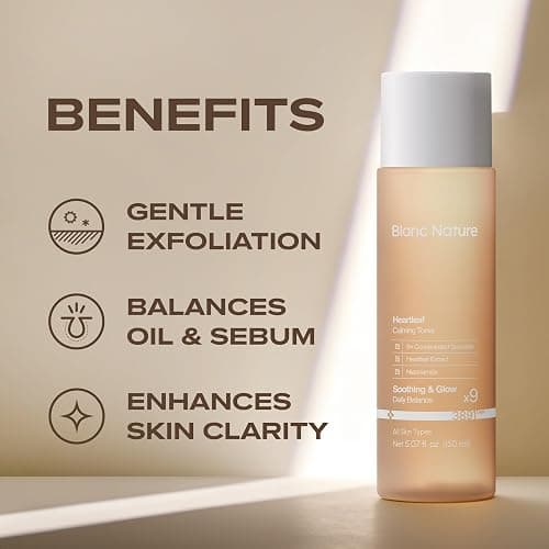 Blanc Nature Heartleaf Calming Toner, Soothing and Hydrating Toner for All Skin Types with Heartleaf Extract, Centella Asiatica and Panthenol, Korean Skincare for Glass Skin, 5.07 fl oz (150 ml) thumbnail 3