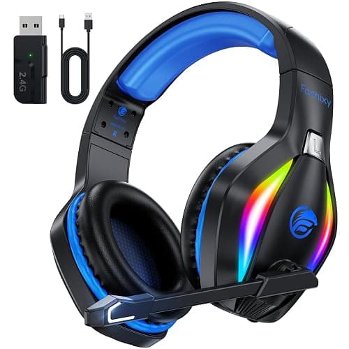 Fachixy FC-100 Wireless Gaming Headset for PS5, PS4, Switch - Gaming headphones with Lossless Audio & 50Hrs Battery Life - Gamer Headset with Microphone for Mac, Laptop, Mobile - Image 1